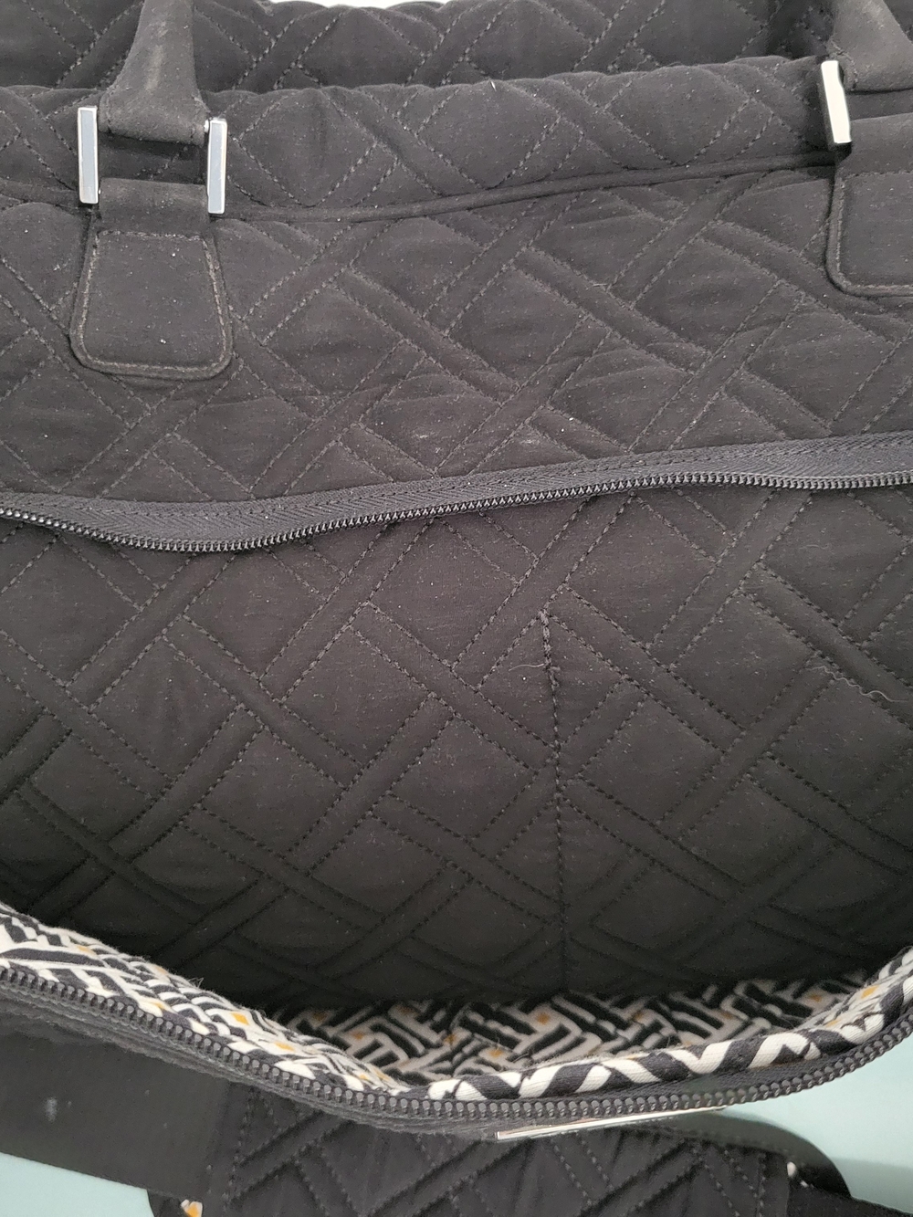 Black Quilted Travel Weekender Bag - Picture 6 of 16